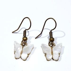 Beautiful White Butterfly 🦋 Dangle Earrings